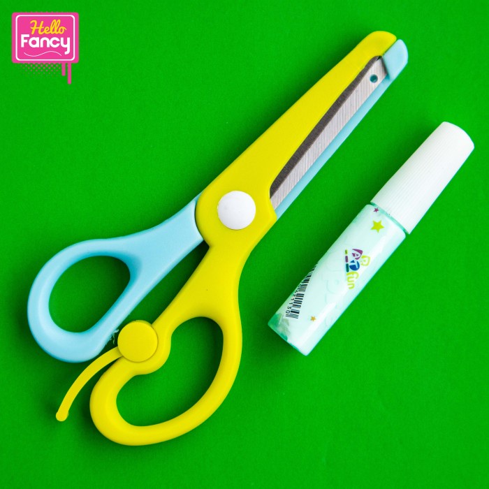 

Mantap Gunting Kertas Anak Kids Scissor + Lem / Gunting Kertas Dj11-8233 Berkualitas