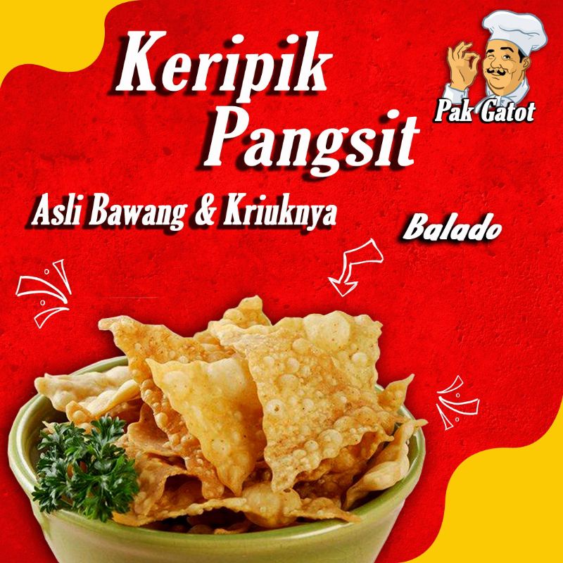 

KERIPIK PANGSIT PAK GATOT RASA BALADO KEMASAN 250gr