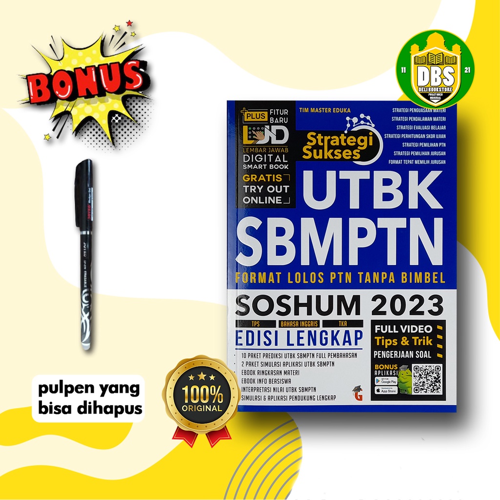 bUKU UTBK SBMPTN - BUKU SBMPTN SOSHUM - STRATEGI SUKSES UTBK SBMPTN SOSHUM 2023 FORMAT LOLOS PTN TAN