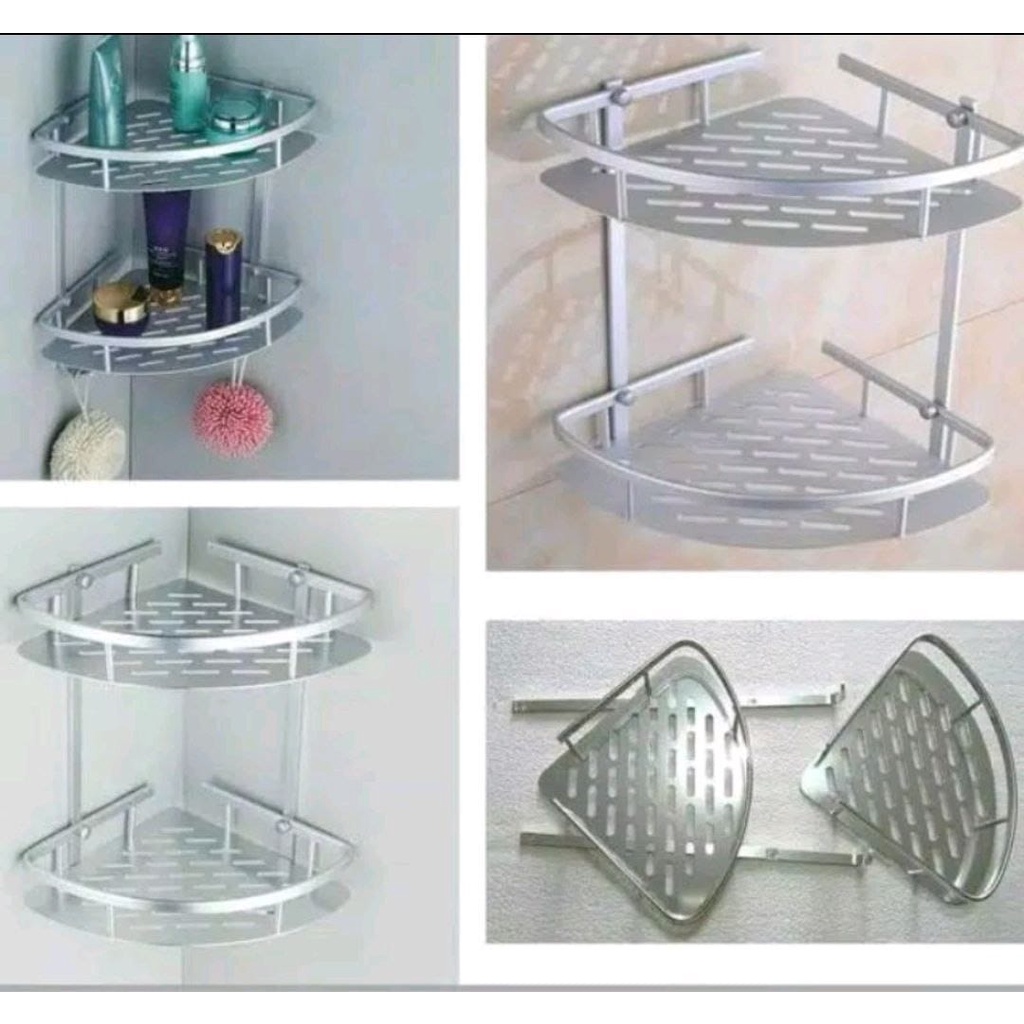 rak sudut kamar mandi alumunium