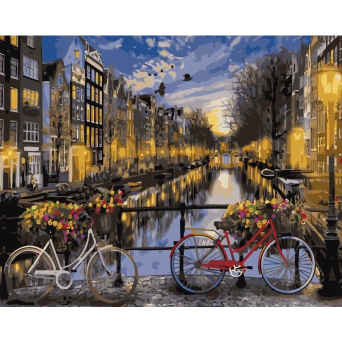

Painting By Numbers - Set Canvas Melukis - Amsterdam Canal 50 x 40 CM