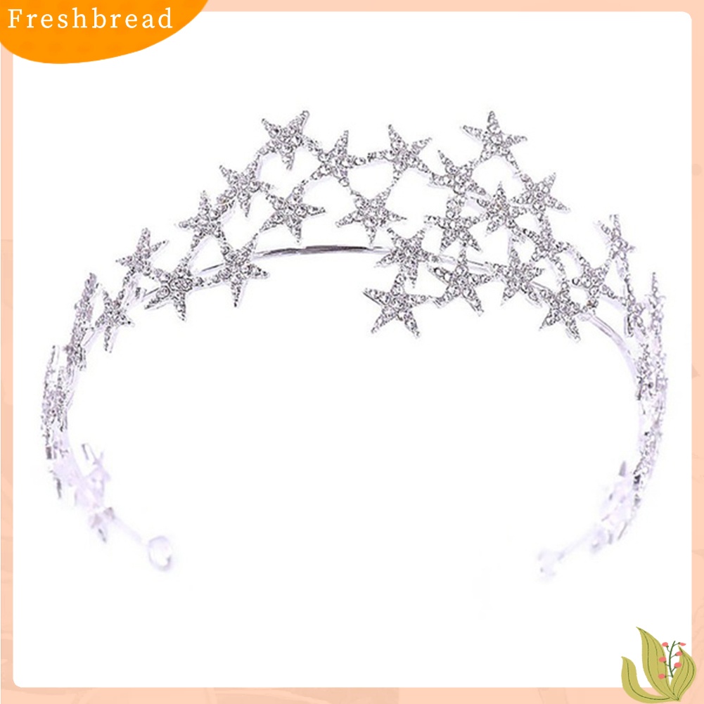 (Fresh) Tiara / Mahkota Berlian Imitasi Model Bintang Untuk Wanita / Pengantin / Pernikahan