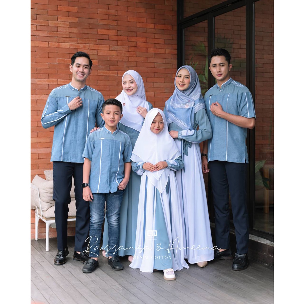 Sarimbit Family Set 2023 Rayyanza Ameena By Ahzaarayy  | Abaya 2in1 Mom & Kids | Famset Idul Fitri