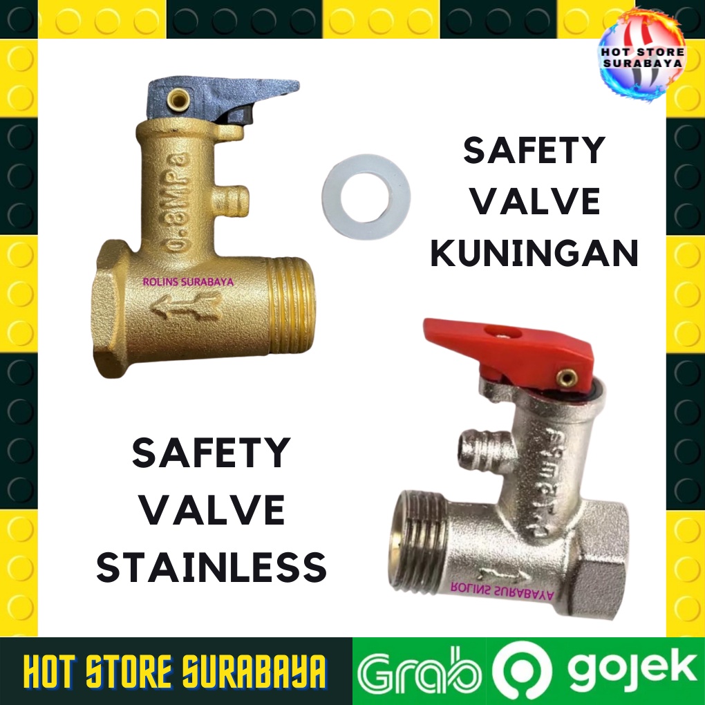 Safety valve / klep water heater / klep pemanas air / stop kran heater PREMIUM ORIGINAL