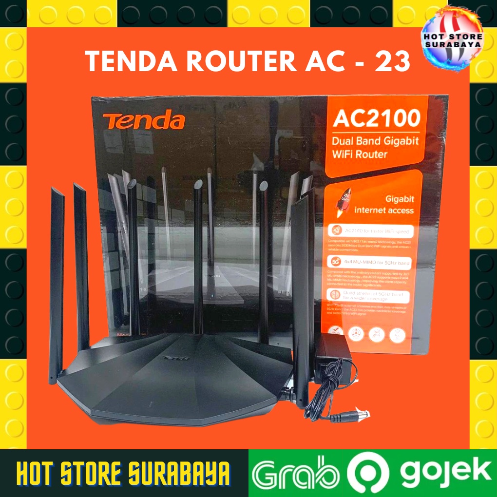 Tenda AC23 AC2100  Dual Band Gigabit HP MU-MIMO Beamforming Cloud Control User PREMIUM ORIGINAL