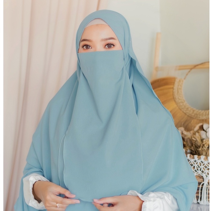 Cadar Tali Muslimah 2 Layer Double Layer | Niqob Yaman Murah Grosir | Tanpa Jahitan Bawah Mata Diamo