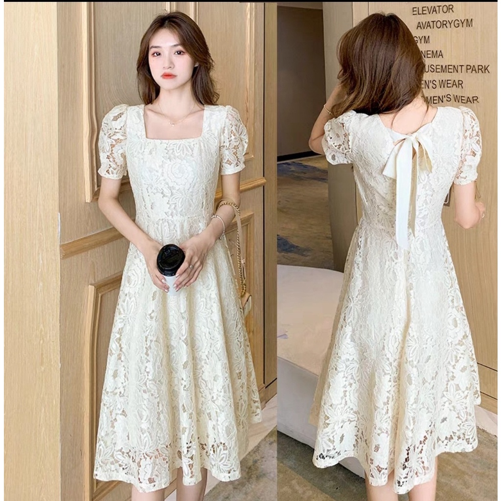 [MCFK] Dress Gamel / Dress Brukat Wanita / Dress Wanita Dewasa / Gaun Pesta / Dress Kondangan Elegant Simpe Kekinian