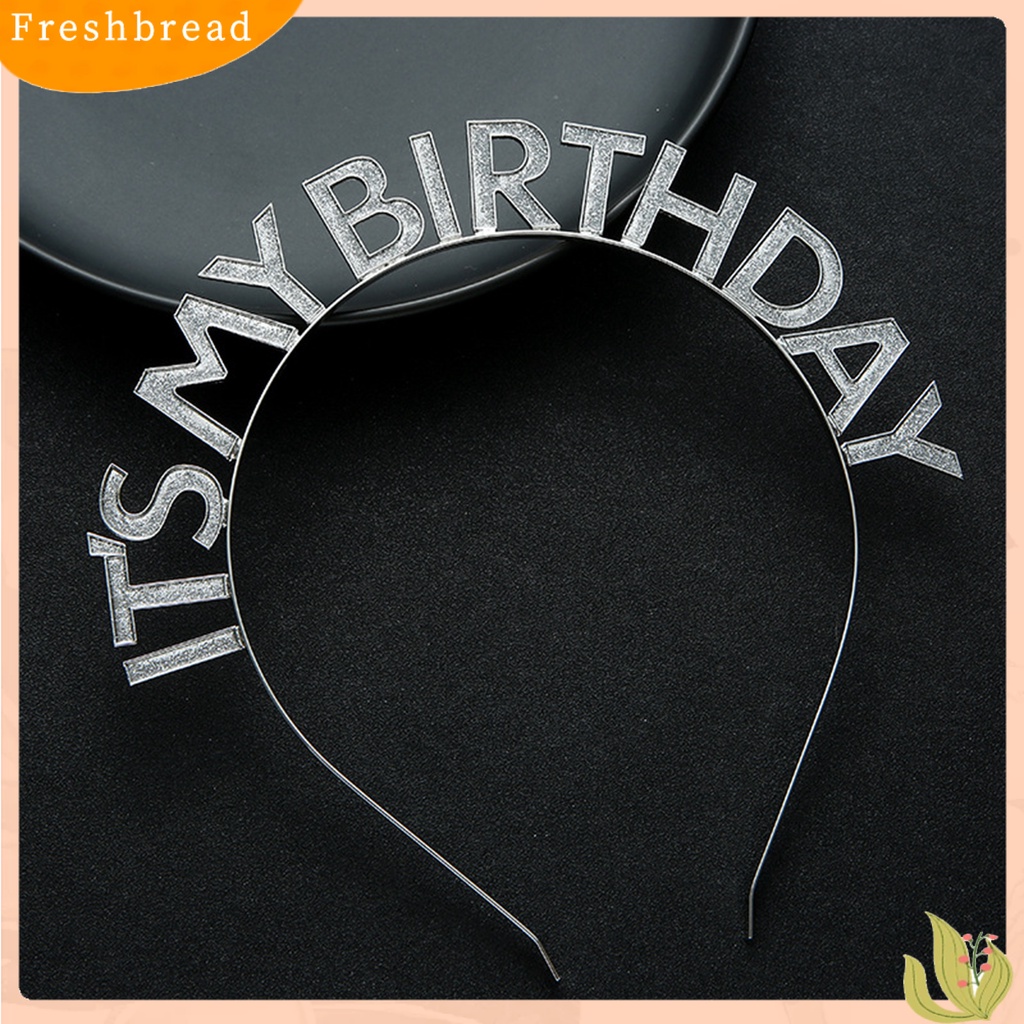 (Fresh) Mahkota / Tiara Motif Tulisan Happy Birthday Bahan Alloy Anti Karat Untuk Wanita