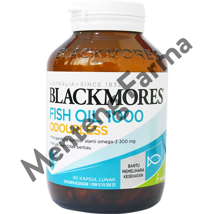 Blackmores Odourless Fish Oil 1000 Mg - Isi 90 Kapsul Lunak