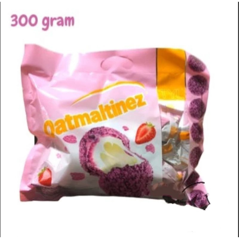 BISKUIT BOLA isi KRIM STRAWBERRY | OATMALTINEZ STRAWBERRY TYL 300 gram.