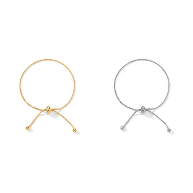 Gelang Rantai Ular Adjustable Bahan Titanium Steel Warna Emas Untuk Pria / Wanita