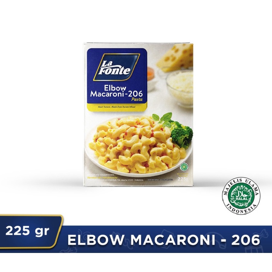 

La Fonte Elbow Macaroni 206 Pasta Siap Masak Dus 225gr