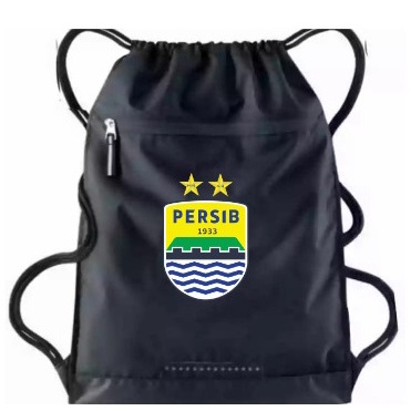 Tas Serut pria string bag polos selempang olahraga bahan Taslan waterproof | Tas Pria Ransel Serut Logo Persib Bandung