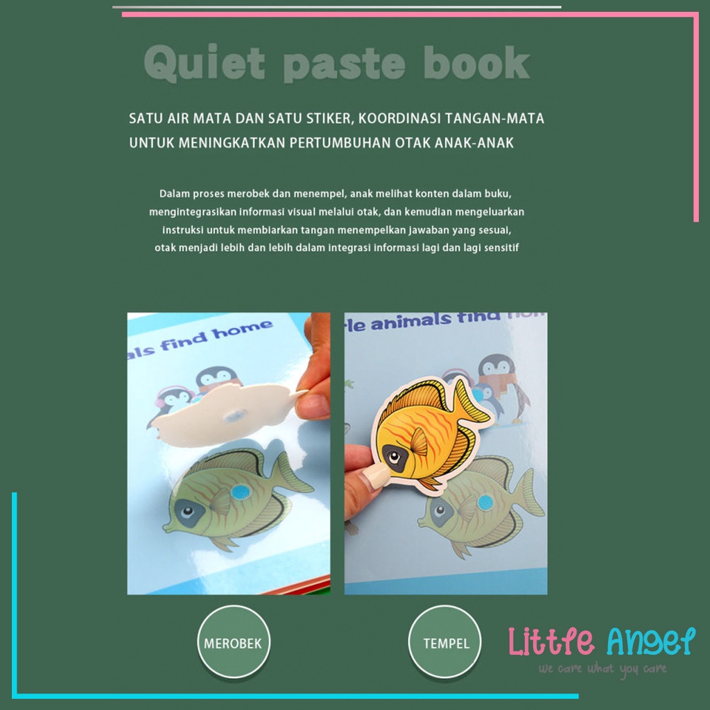 QUIET BOOK / BUSY BOOK Mainan Edukasi Buku Anak Kreatif Buku Aktivitas Bayi Tempel Stiker Latihan Montessori