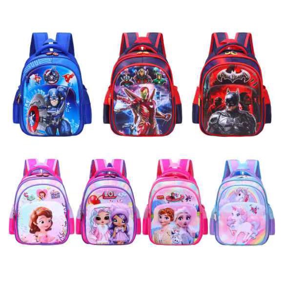 RANSEL PREMIUM PAUD 10&quot; 12&quot; - 16&quot; TAS ANAK SEKOLAH TK / PAUD / SD GAMBAR JAGOAN ANAK LAKI LAKI MOTIF EMBOS TIMBUL 3Resleting  ( Kumbang Happy Cloud Besti Ruby Cool Love )