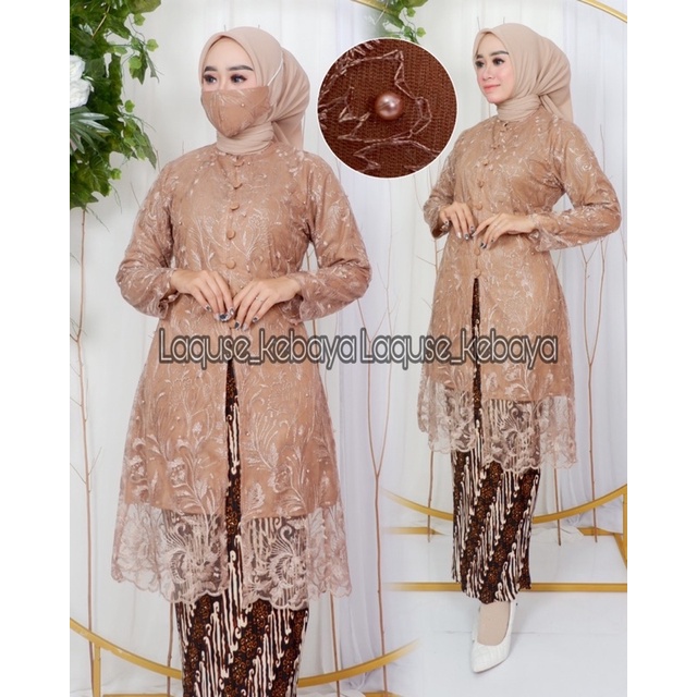 Set Kebaya Tunik Kancing Seribu Stelan Kebaya Model Kancing Set Kebaya Tunik Busui Kebaya Modern Terlaris Baju Kondangan By Laquse_Kebaya