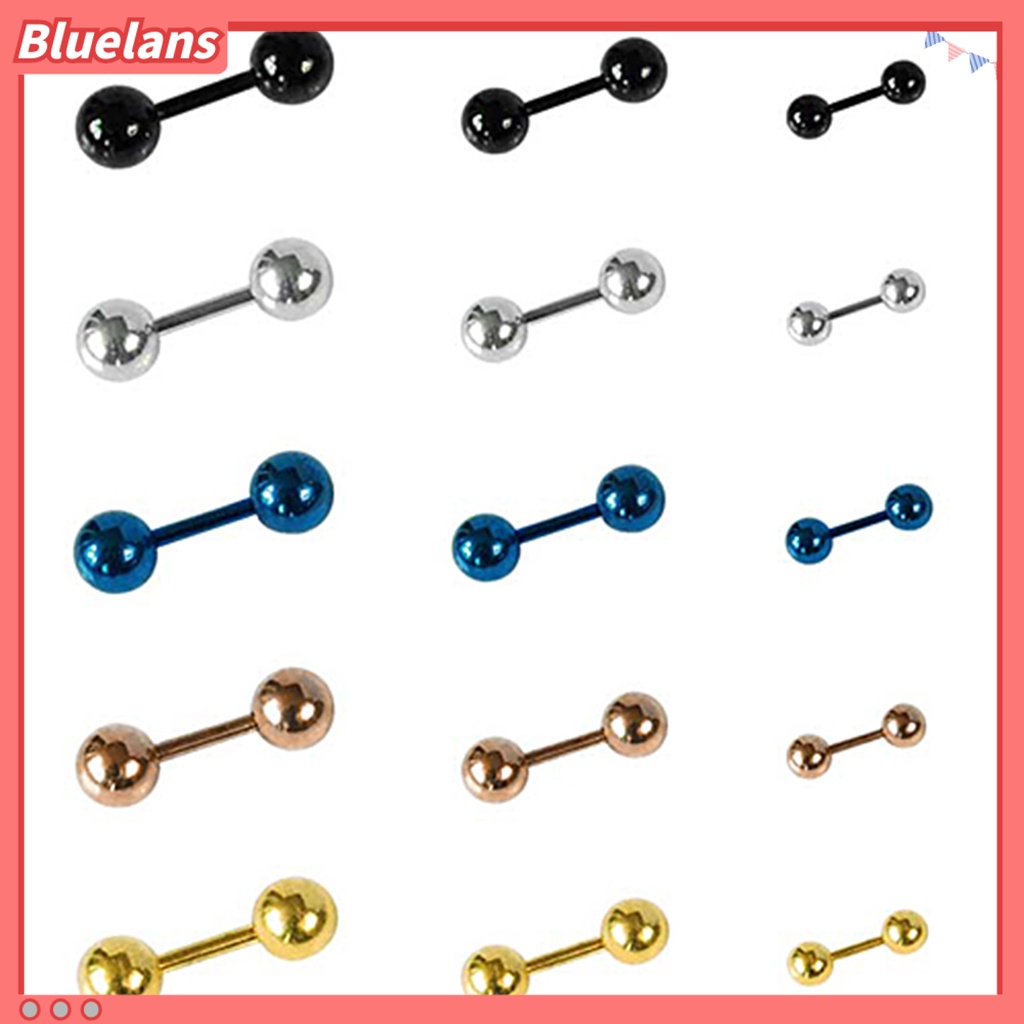 Bluelans Ear Studs Simple Wear-resistant Men Punk Ball Barbell Earrings