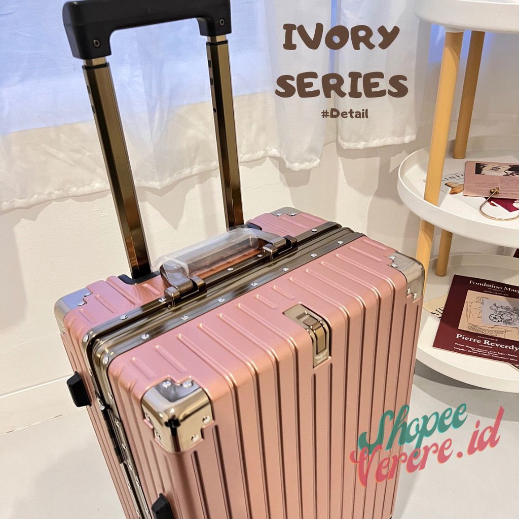 Koper Jumbo Parkson Original IVORY - AKIO Series High Quality Suitcase Cabin 20 Inch Dan Bagasi Size 24 Inch 28 Inch TSA Lock Aluminum Frame Suitcase Koper Jumbo Big Size Suitcase Anti Pecah