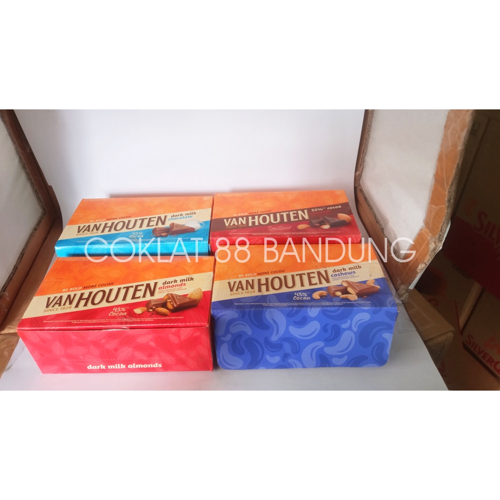 

COKLAT VAN HOUTEN 1 BOX ISI 10 BATANG X 40GR, VAN HOUTEN DARK CHOCOLATE 40 GR