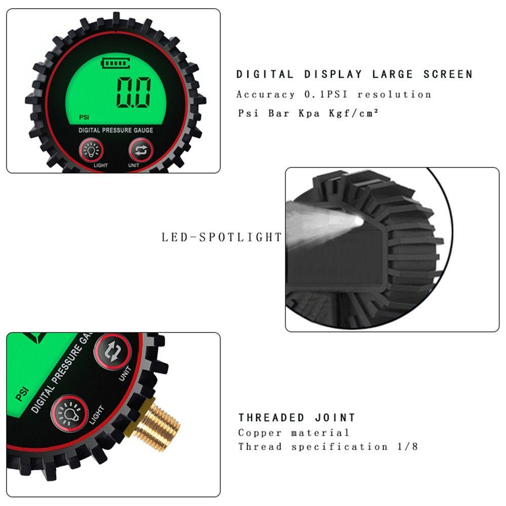 Solighter Digital Tire Pressure Gauge Professional 255PSI M11 1per4 1/8NPT PSI Meter