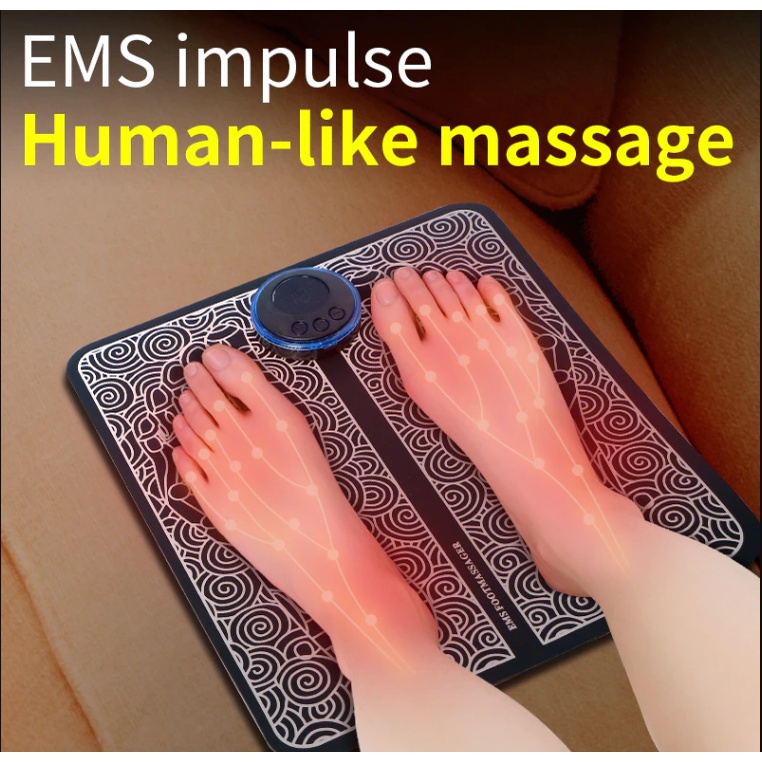 EMS Foot Massager Elektrik Bantalan Pemijat Kaki Alas Pijat Kaki Stimulator Otot Kaki Meningkatkan Sirkulasi Darah Meringankan Rasa Sakit Perawatan Kesehatan