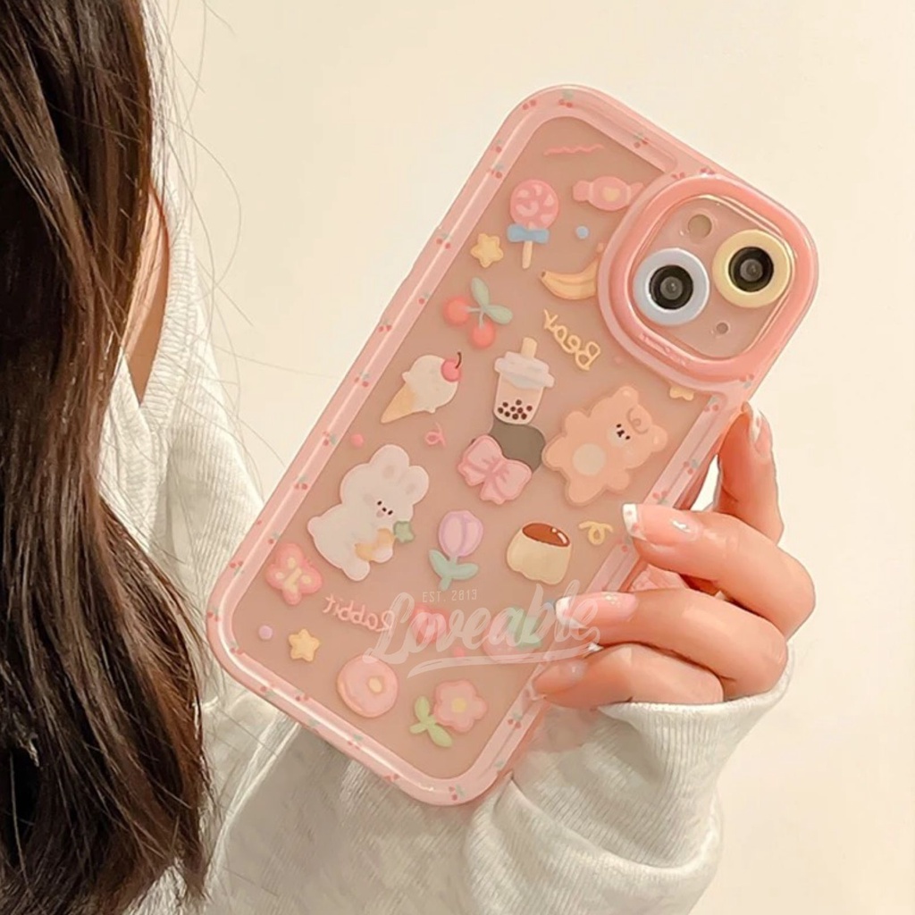 Bear rabbit case iphone for x xs max xr 11 12 13 promax