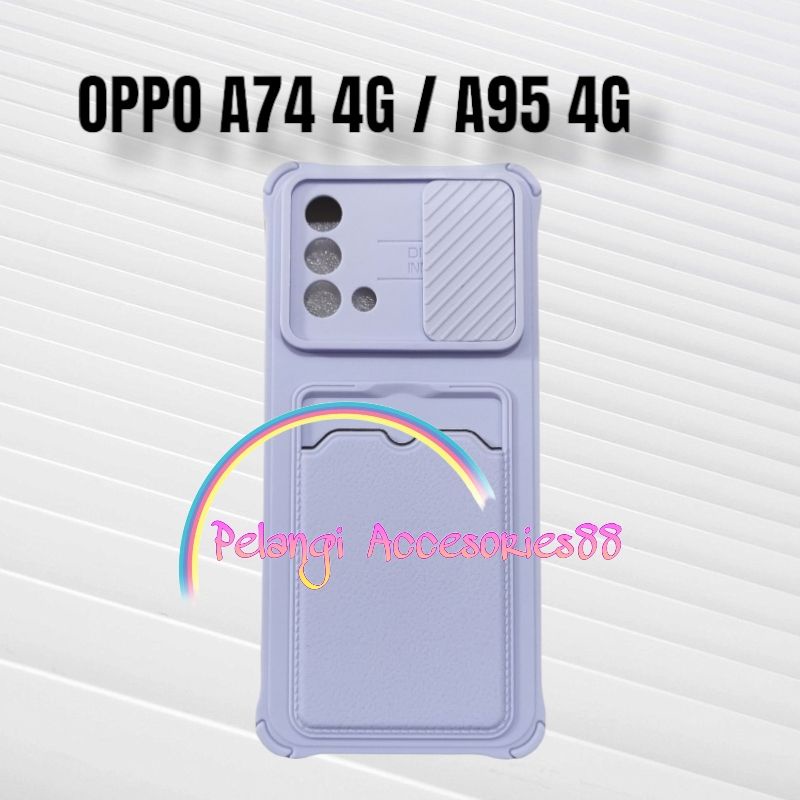 CASE OPPO A74 4G / A95 4G CASE SOFTCASE SLEDING WARNA WARNI