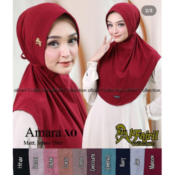 Jilbab Hijab Instan Tali Belakang Pet Antem Jersey Dior Amara XO Ori Al Fajril Collection