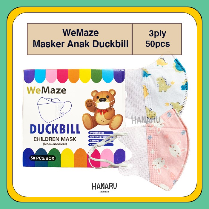 WeMaze Masker Duckbill Anak 3ply (50pcs) / Kids Face Mask Duckbil