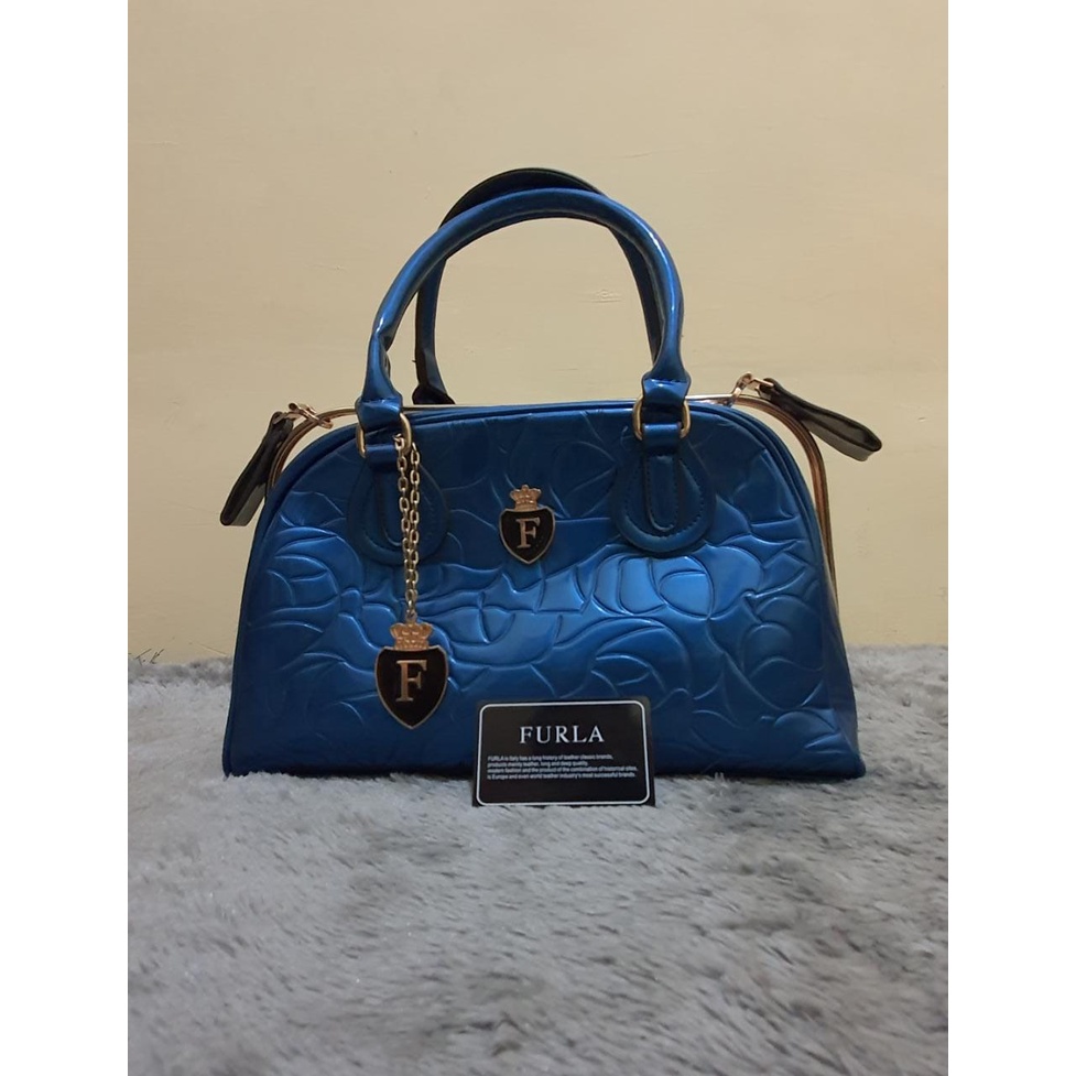 TAS TOTE DAILY WANITA FURLA CANDY BAG NAVY ORIGINAL 100% / TAS BAHU FURLA