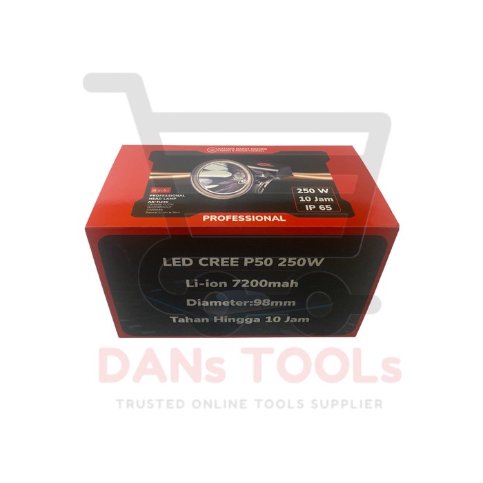 Senter Kepala LED 250 Watt Rechargeable - Head Lamp - Lampu Kepala