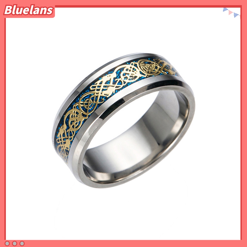 Bluelans Stylish Men Titanium Steel Smooth Surface Wedding Band Finger Ring Jewelry Gift