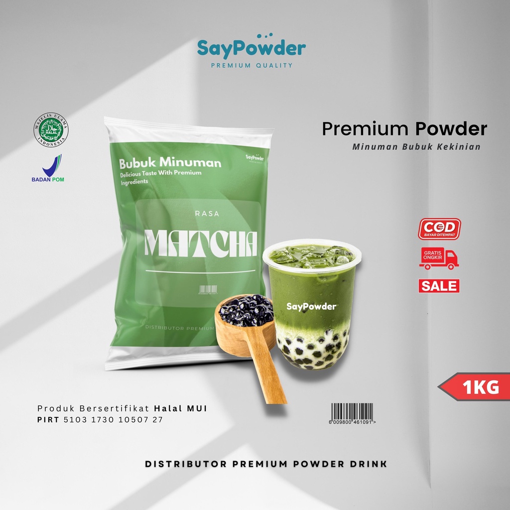 

Bubuk Minuman Rasa Matcha Premium 1kg Serbuk Minuman Powder Minuman Kekinian Minuman Serbuk Bubuk Minuman kekinian Minuman Bubuk Rasa Minuman Serbuk Kekinian Serbuk Powder Boba Drink