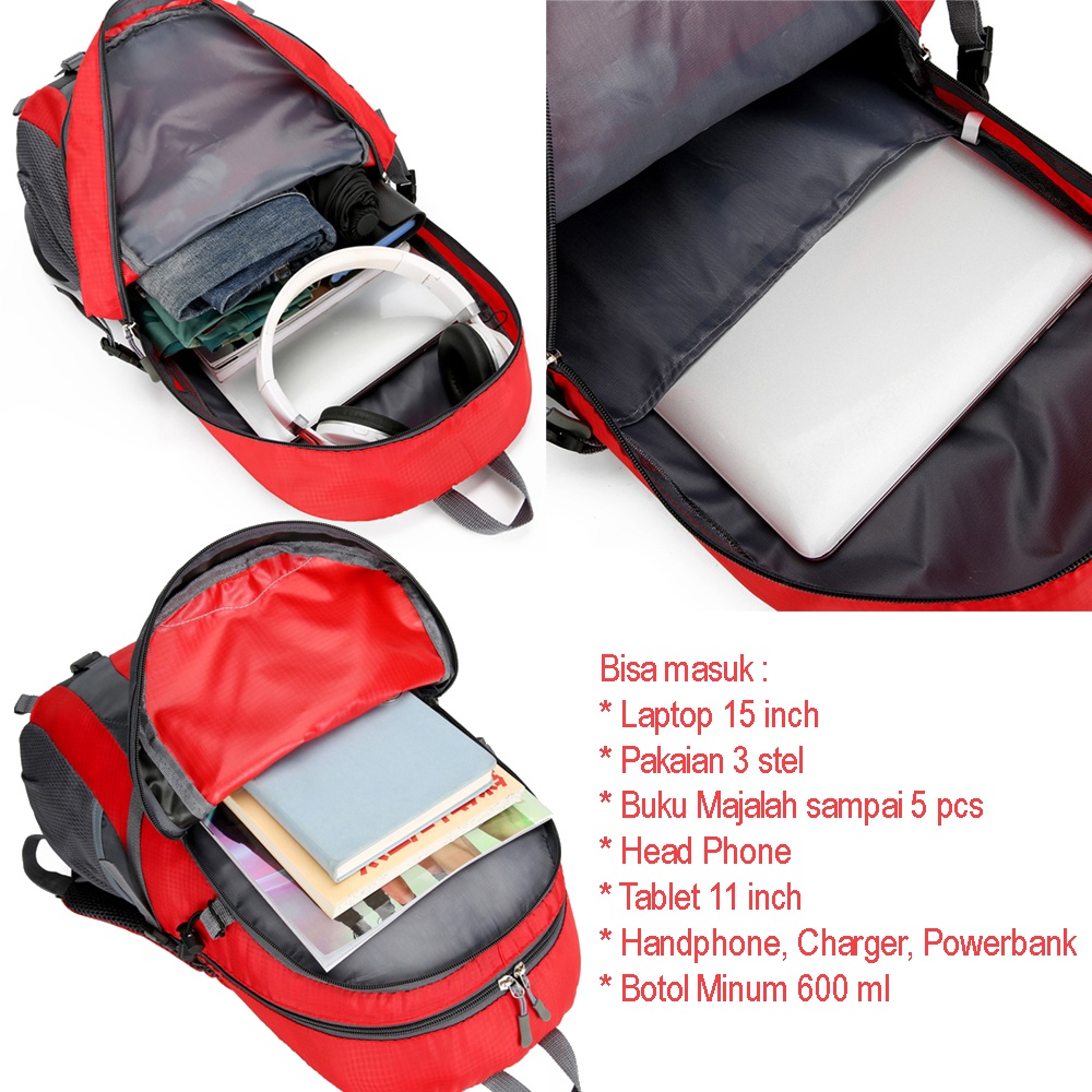 Tas Punggung Pria Ransel Gendong Backpack Cowo Favor Netbeg 25 Liter BONUS Gratis JAS HUJAN Rain Cover