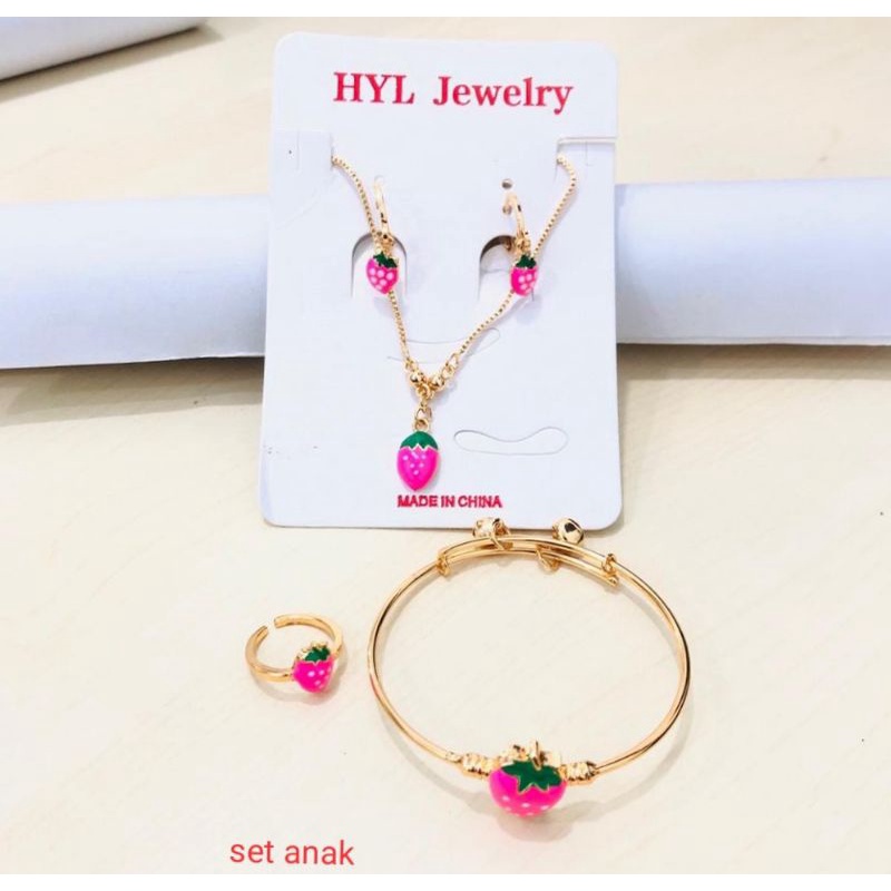 perhiasan anak satu set titanium anti luntur/karat berbagai model