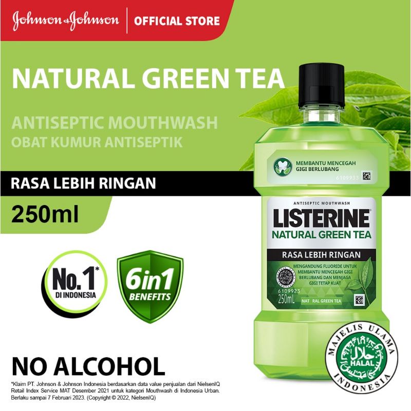 LISTERINE Green Tea Antiseptic Mouthwash / Obat Kumur Antiseptik - 250ml No Alcohol