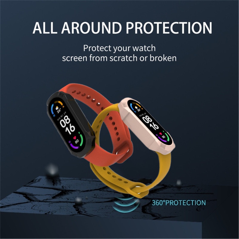 Xiaomi Band 4 5 6 7 PC Hard Case with Tempered Glass / Miband Full Screen Protector