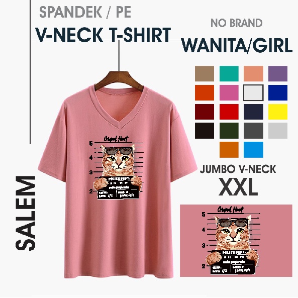 Kaos vneck wanita Vneck JUMBO fit to XXL CRIMINAL Atasan wanita kaos big size kaos JUMBO kaos murah 