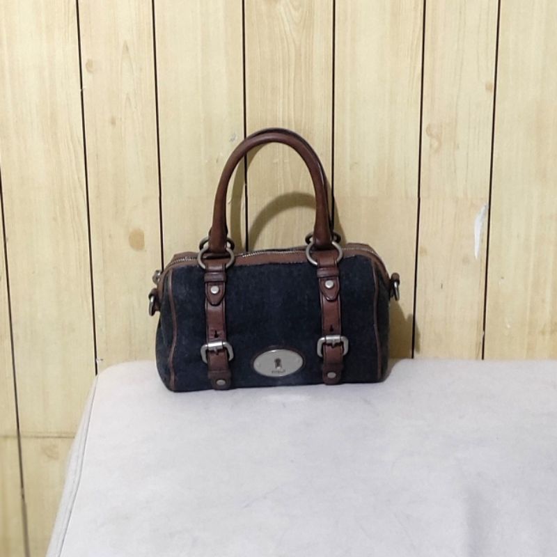 Tas Fossil Maddox S Satchel Small Speedy Preloved Black Espresso