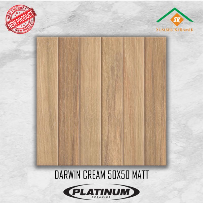 KERAMIK LANTAI 50X50 DARWIN CREAM / PLATINUM
