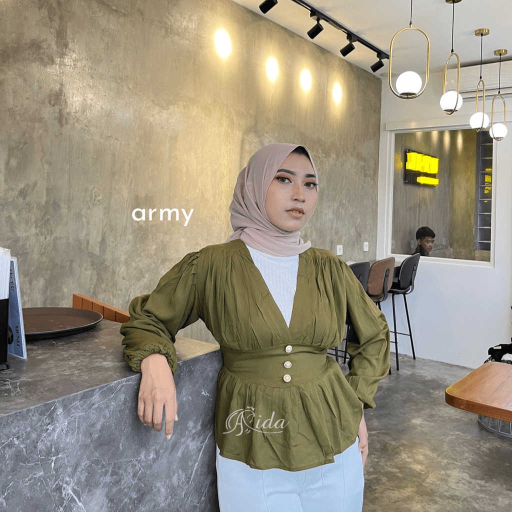 Lily Blouse Rayon Premium Lengan Panjang
