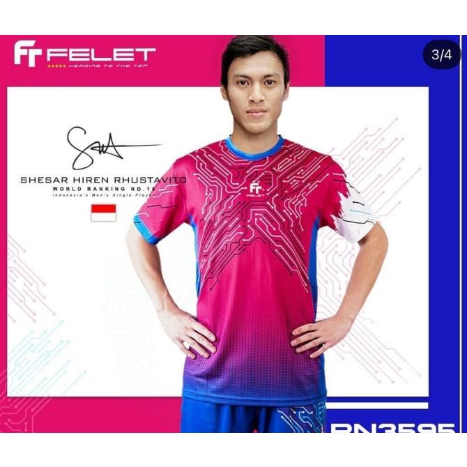 TERLARIS BAJU BADMINTON FELET RN 3595 ORIGINAL