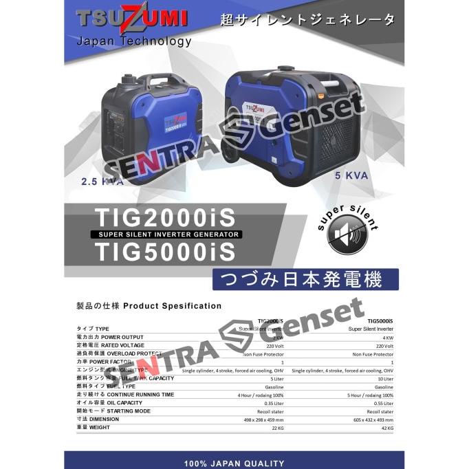 Genset Silent 2000 Watt Tsuzumi Tig2000Is