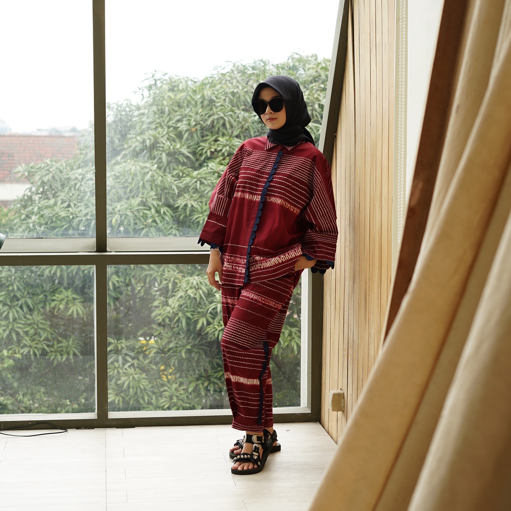 Shibotik - Setelan Kemeja Celana Shibori Batik Wanita ARUNA