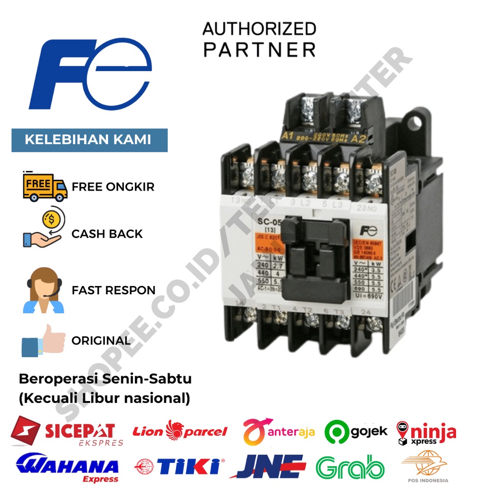 Fuji Contactor 3Phase 12A 5.5kW SC-05 220VAC