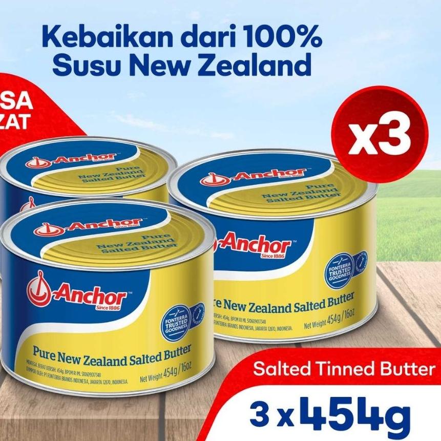 

SALE!!Anchor Mentega (Butter) Asli New Zealand Salted 3 x 454gr|SQ4