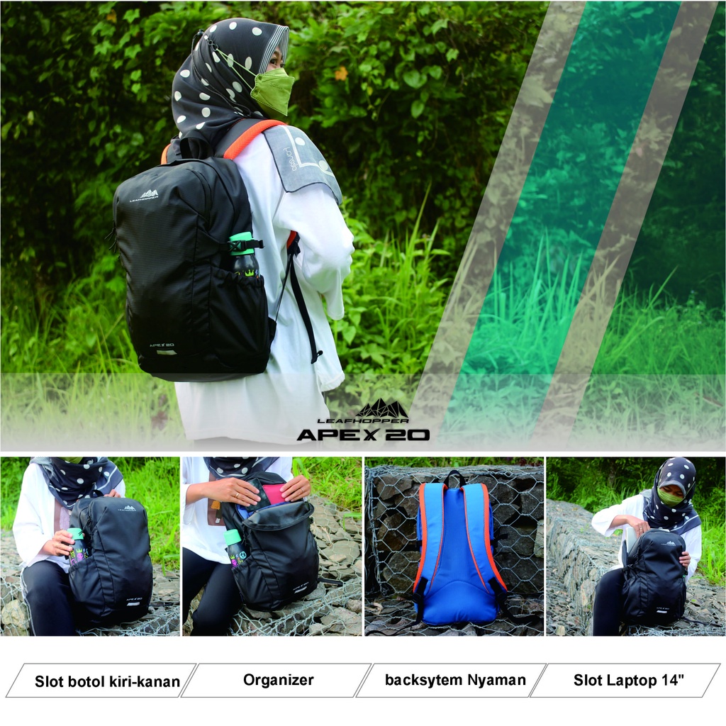Tas Punggung Pria dan Wanita Leafhopper APEX 20L Slot Laptop Original