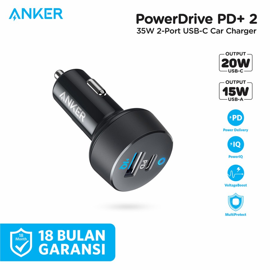 Anker Car Charger PowerDrive PD + 2 35W SKU : A2732