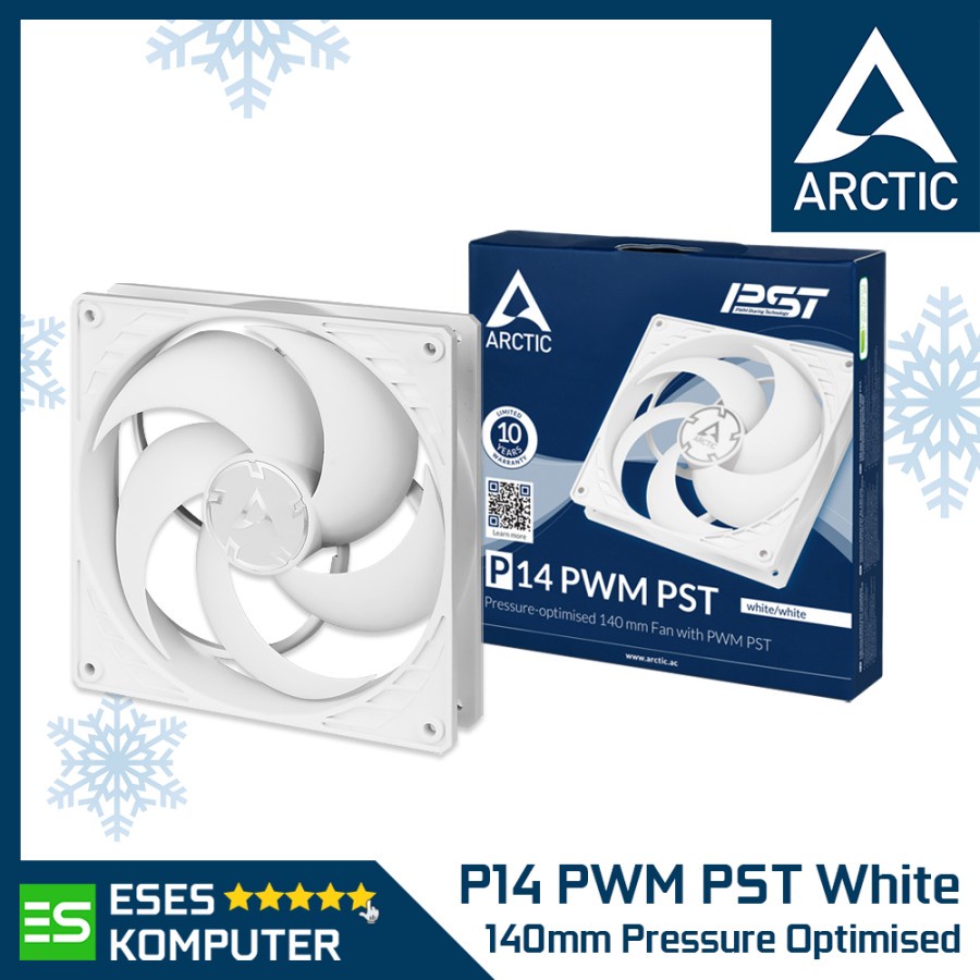 Fan ARCTIC P14 PWM PST - White/White - Single Pack - 140mm 14cm