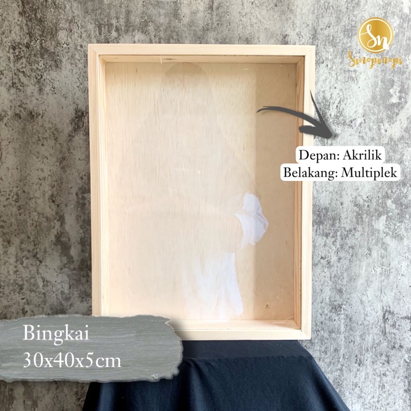 BINGKAI KAYU AKRILIK BIG FRAME PIGURA MAHAR FOTO LAMARAN NIKAH WEDDING ENGAGEMENT KOSONGAN